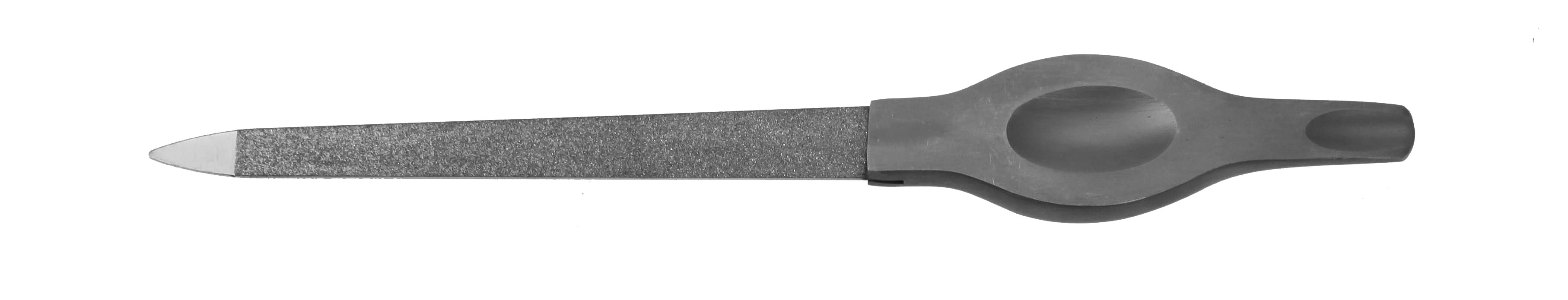 Saphir-Nagelfeile, 150 mm, Belag grob/fein, spitz, Griff aus rostfreiem Edelstahl Saphir-Nagelfeile, 150 mm, Belag grob/fein, spitz, Griff aus rostfreiem Edelstahl