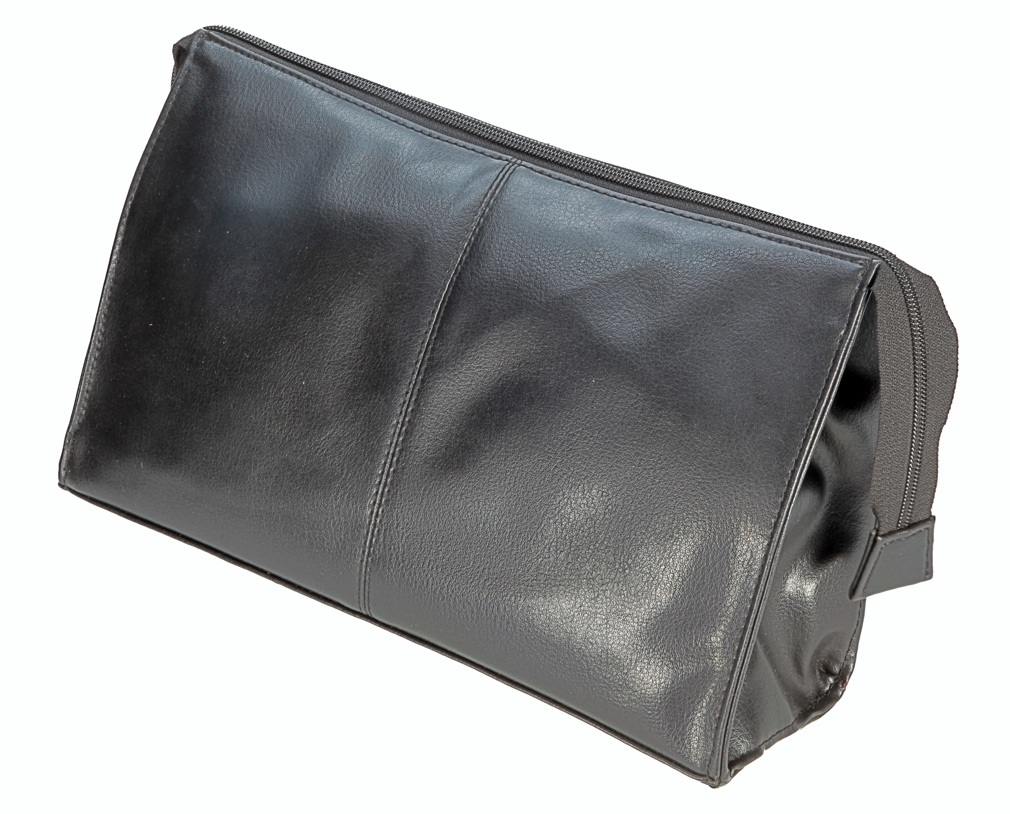 toilet bag: faux catus leather, vegan, black