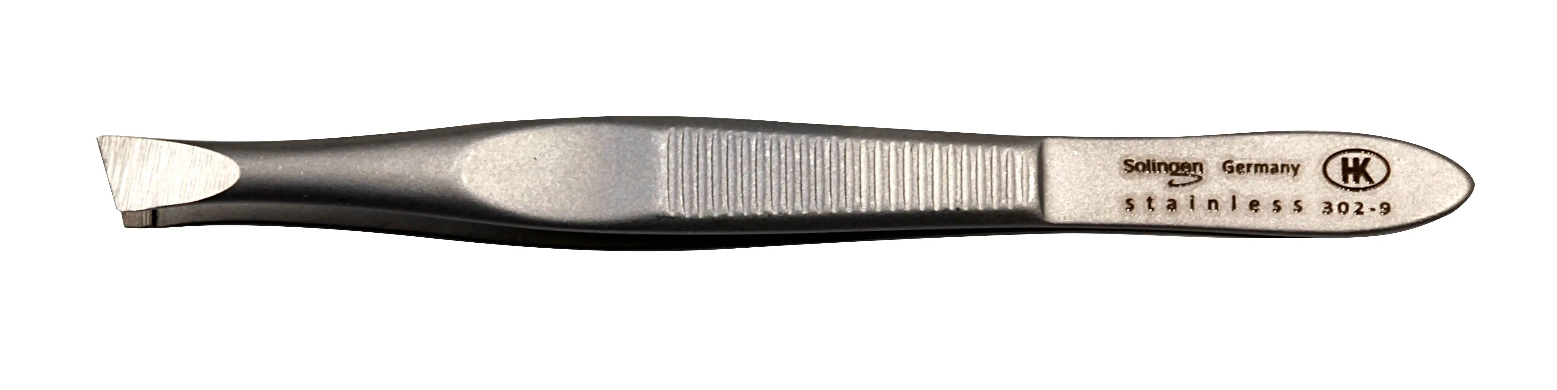 Pinzette, schräg, 80 mm, mit Griffmulde, rostfrei-edelmattiert Pinzette, schräg, 80 mm, mit Griffmulde, rostfrei-edelmattiert