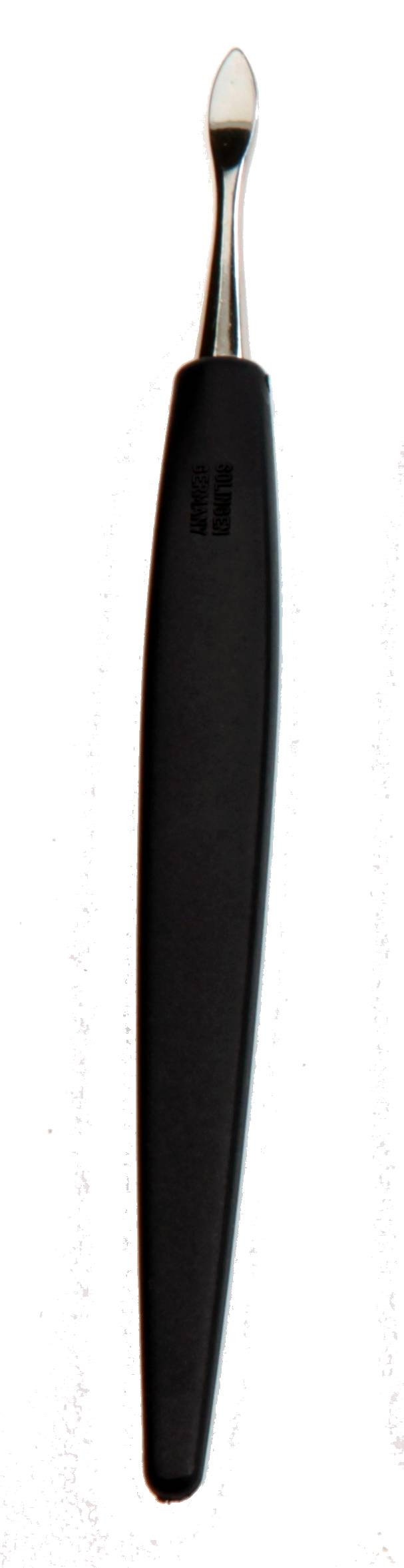 nail cleaner, stainless steel, mirror polished, black handle