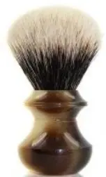 Shaving brush, genuine badger "silvertip", plastic handle, faux horn Shaving brush, genuine badger "silvertip", plastic handle, faux horn