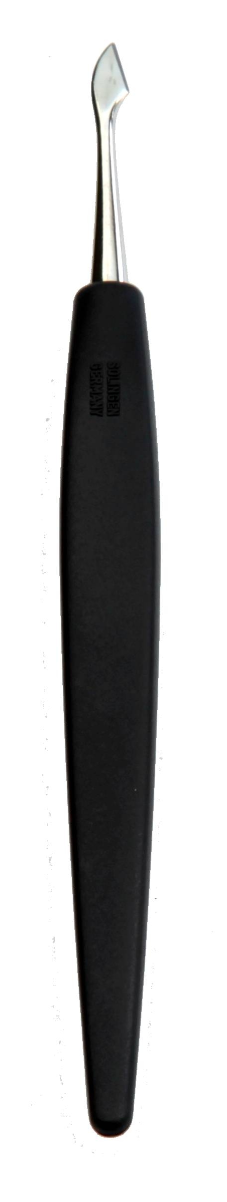 nail knife, stainless steel, mirror polished, black handle