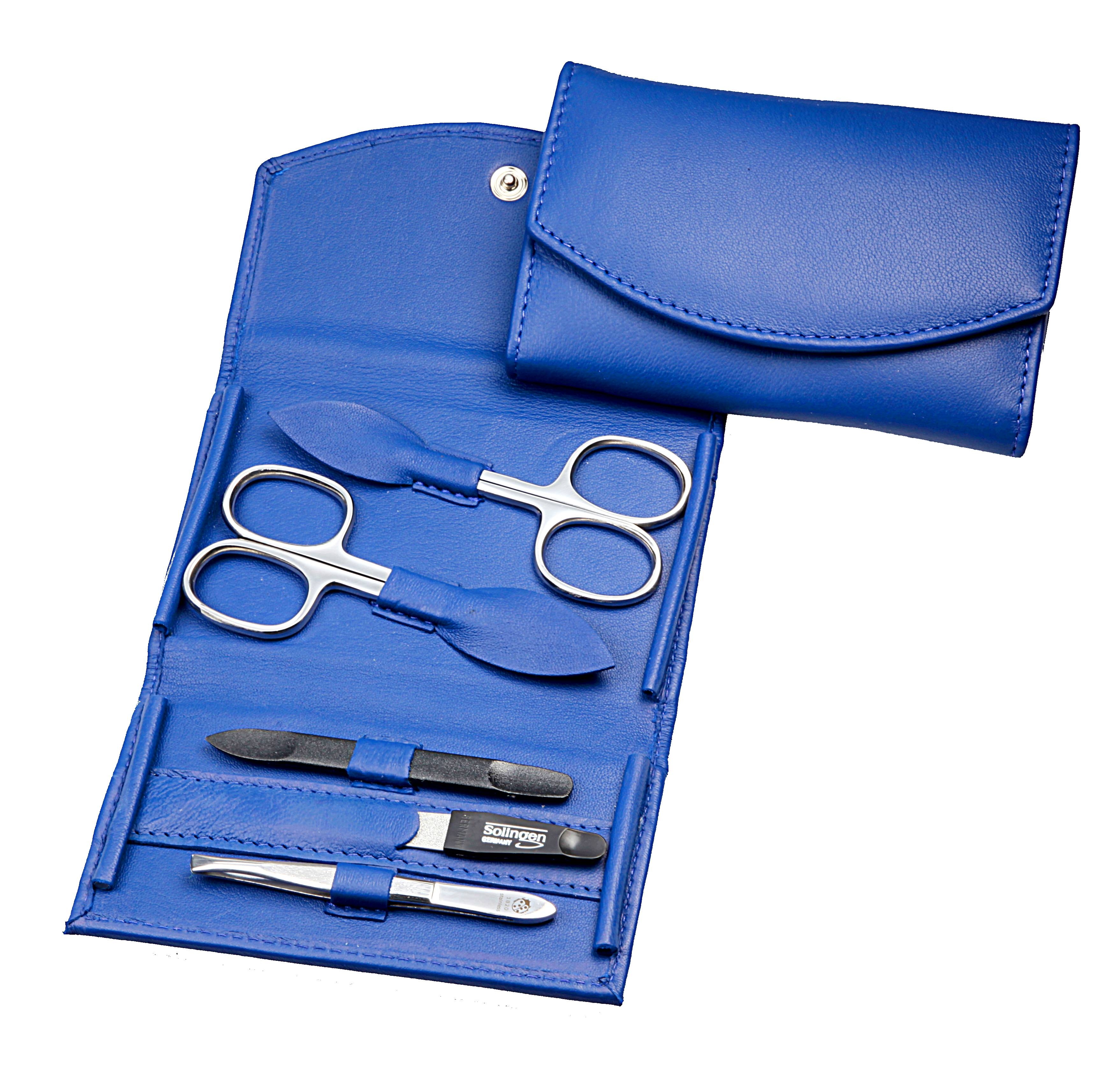 Manicure-Etui: 5-tlg. Bestückung, rostfrei-glanzpoliert; Nappa-Lammleder, kobaltblau Manicure-Etui: 5-tlg. Bestückung, rostfrei-glanzpoliert; Nappa-Lammleder, kobaltblau