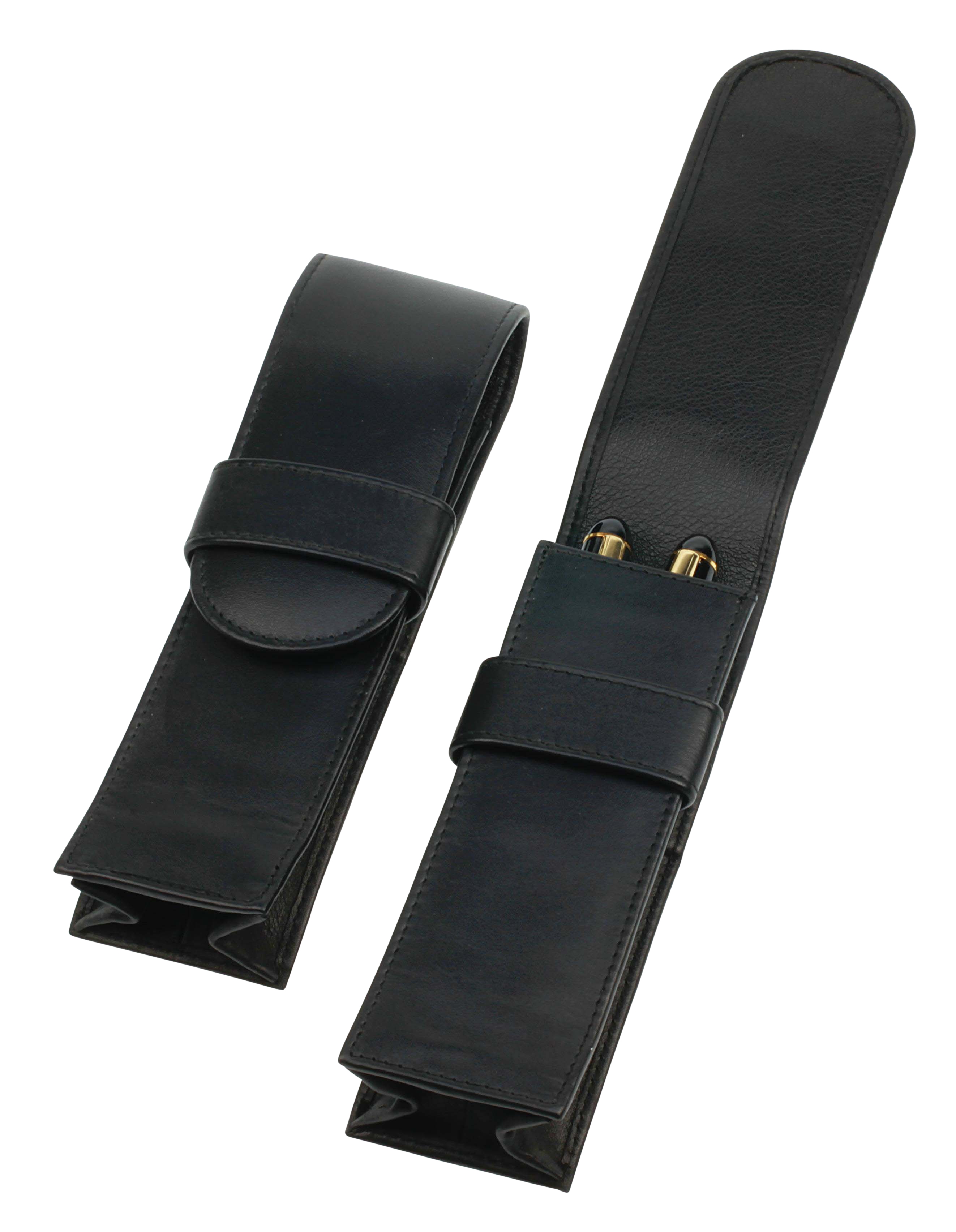 Jumbo-Steck-Etui mit Lasche, für zwei Schreibgeräte, schwarz Jumbo-Steck-Etui mit Lasche, für zwei Schreibgeräte, schwarz