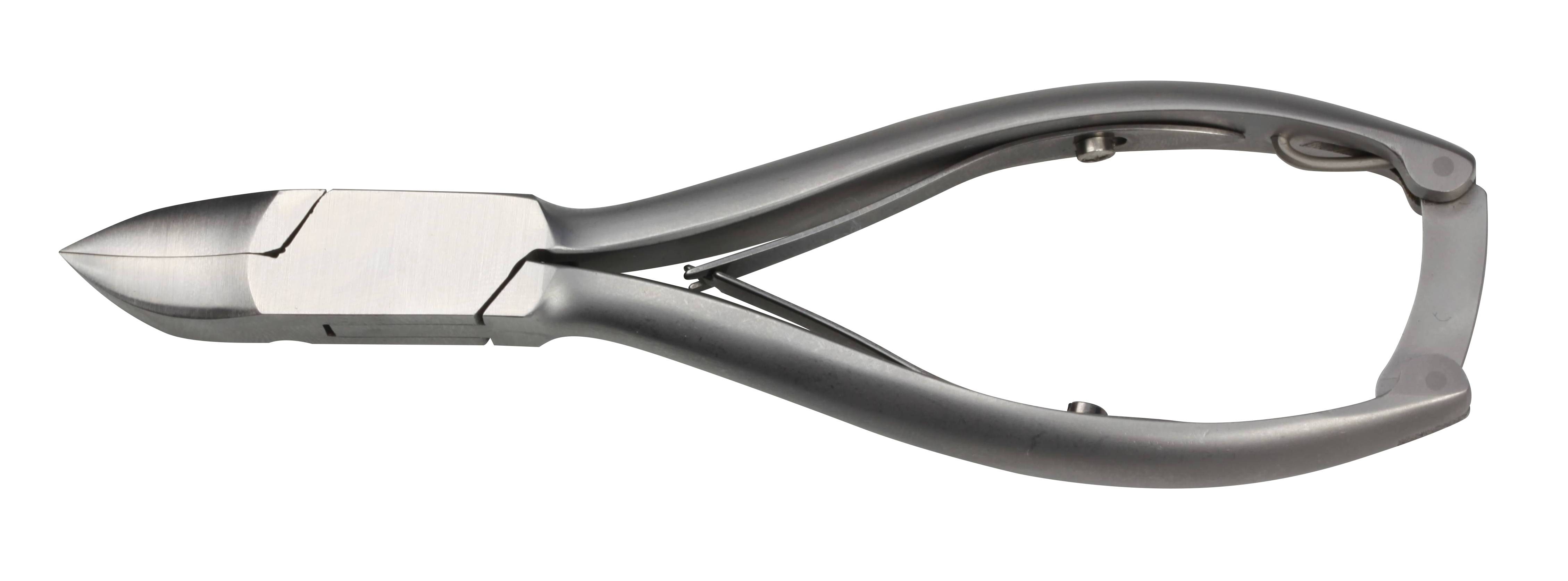 Pedicure-Nagelzange, 140 mm, durchgesteckt, Doppelfeder, rostfrei-edelmattiert Pedicure-Nagelzange, 140 mm, durchgesteckt, Doppelfeder, rostfrei-edelmattiert