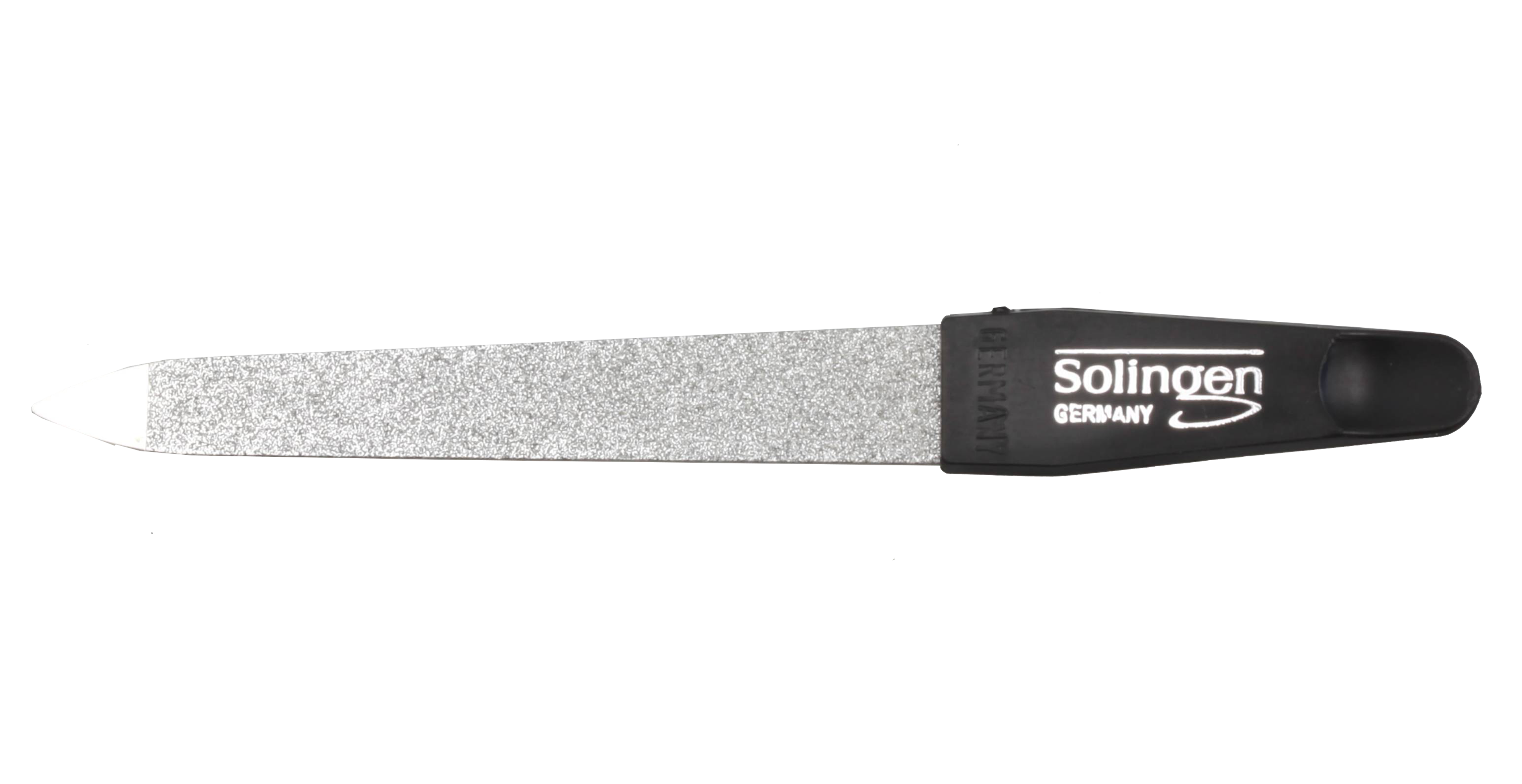 sapphire nail file, 90 mm, coarse/fine coating, chrome-plated, pointed