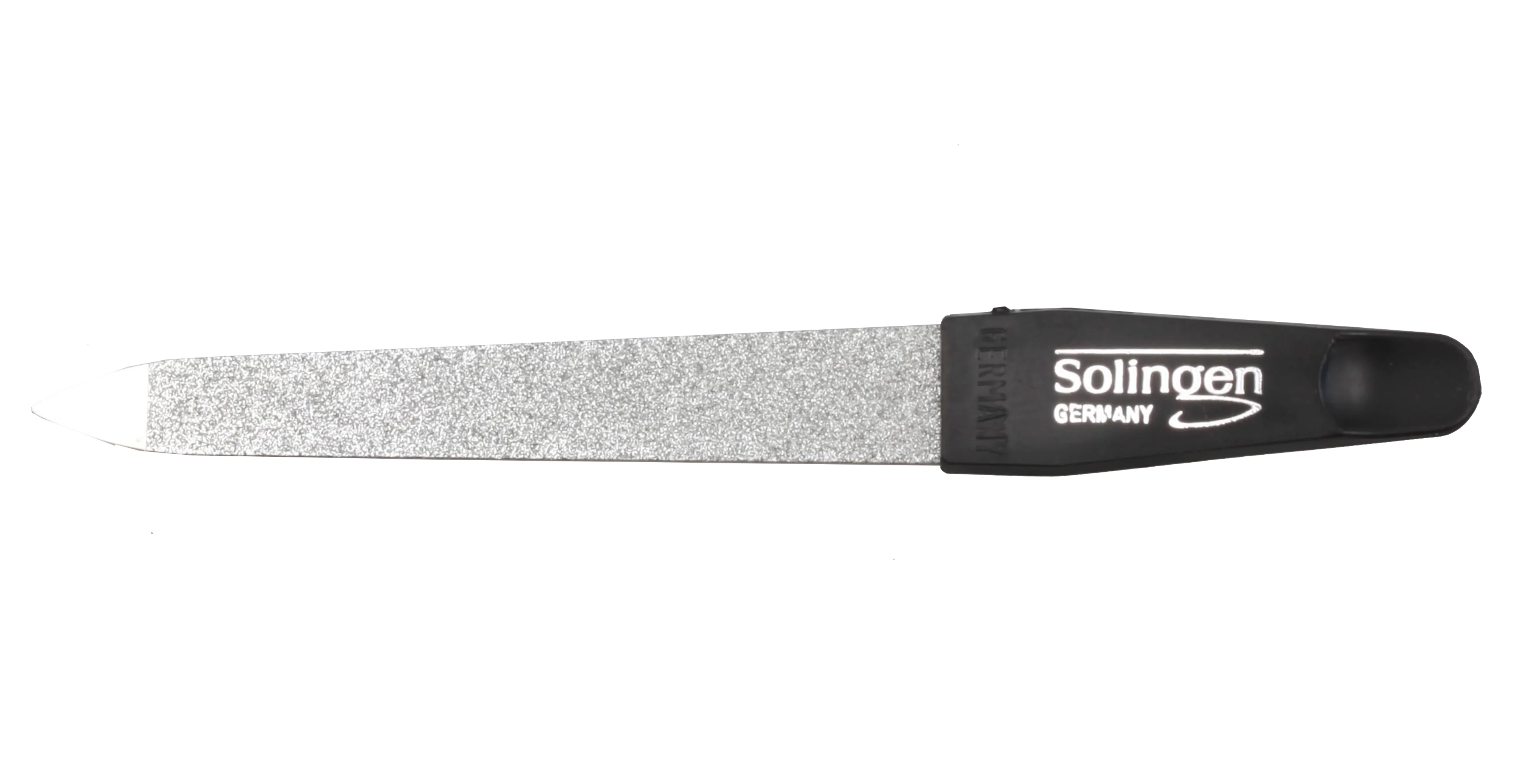 sapphire nail file, 90 mm, coarse/fine coating, chrome-plated, pointed