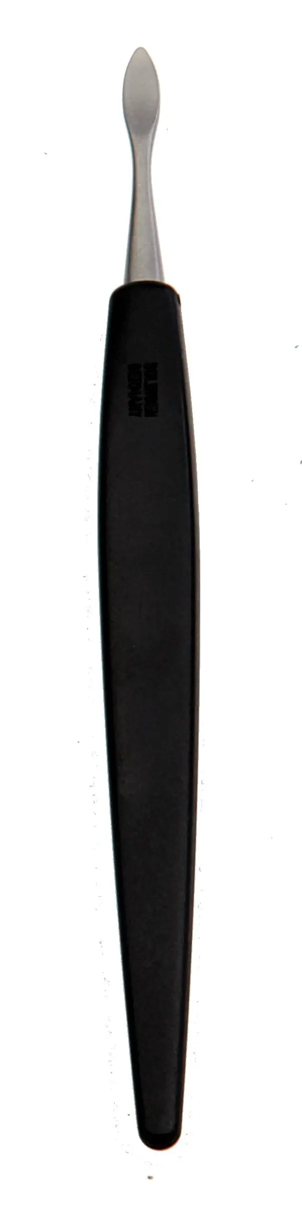 nail cleaner, stainless steel, matt finish, black handle