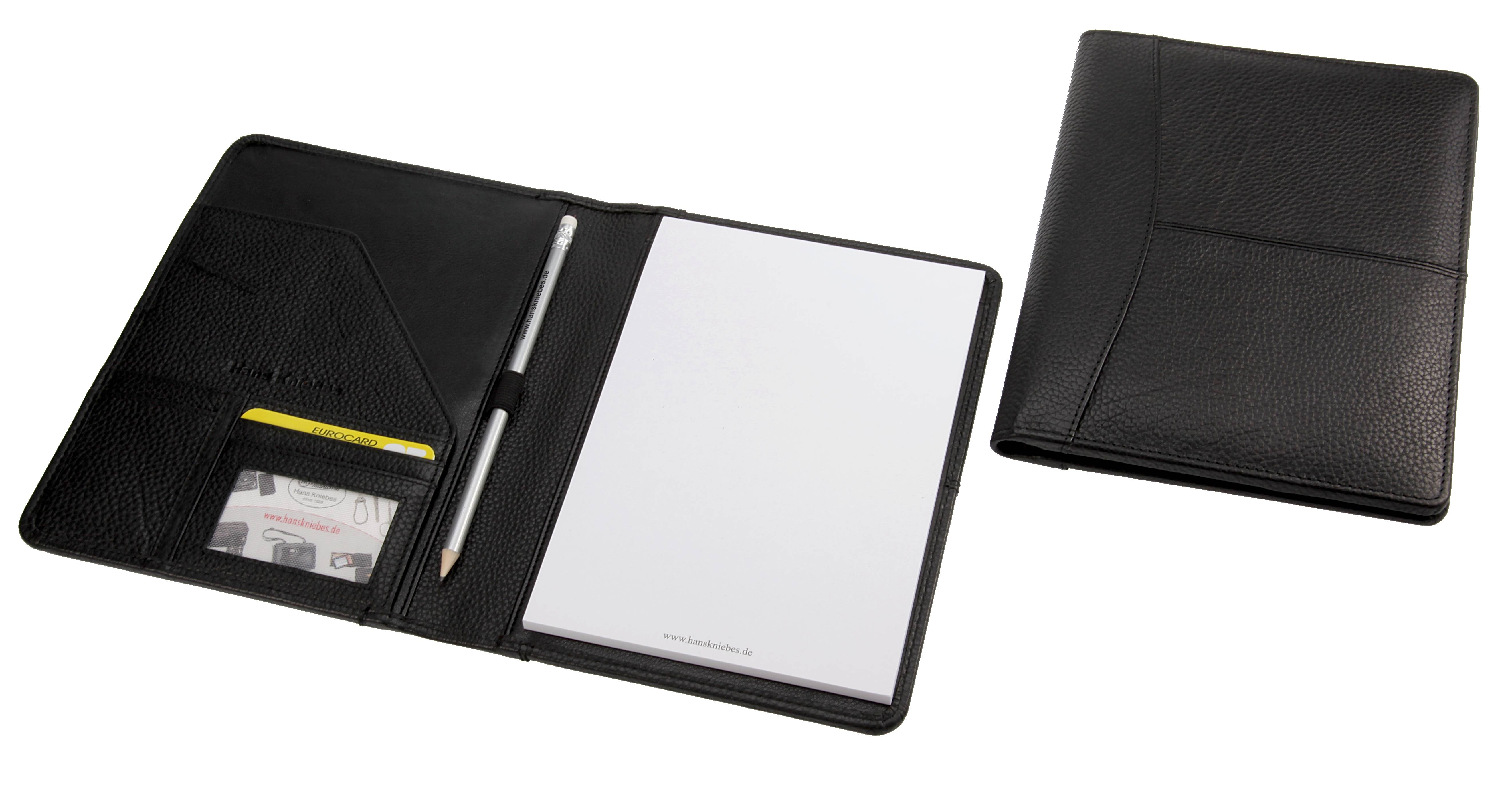 Schreibmappe, mit A5-Block und Bleistift, schwarz