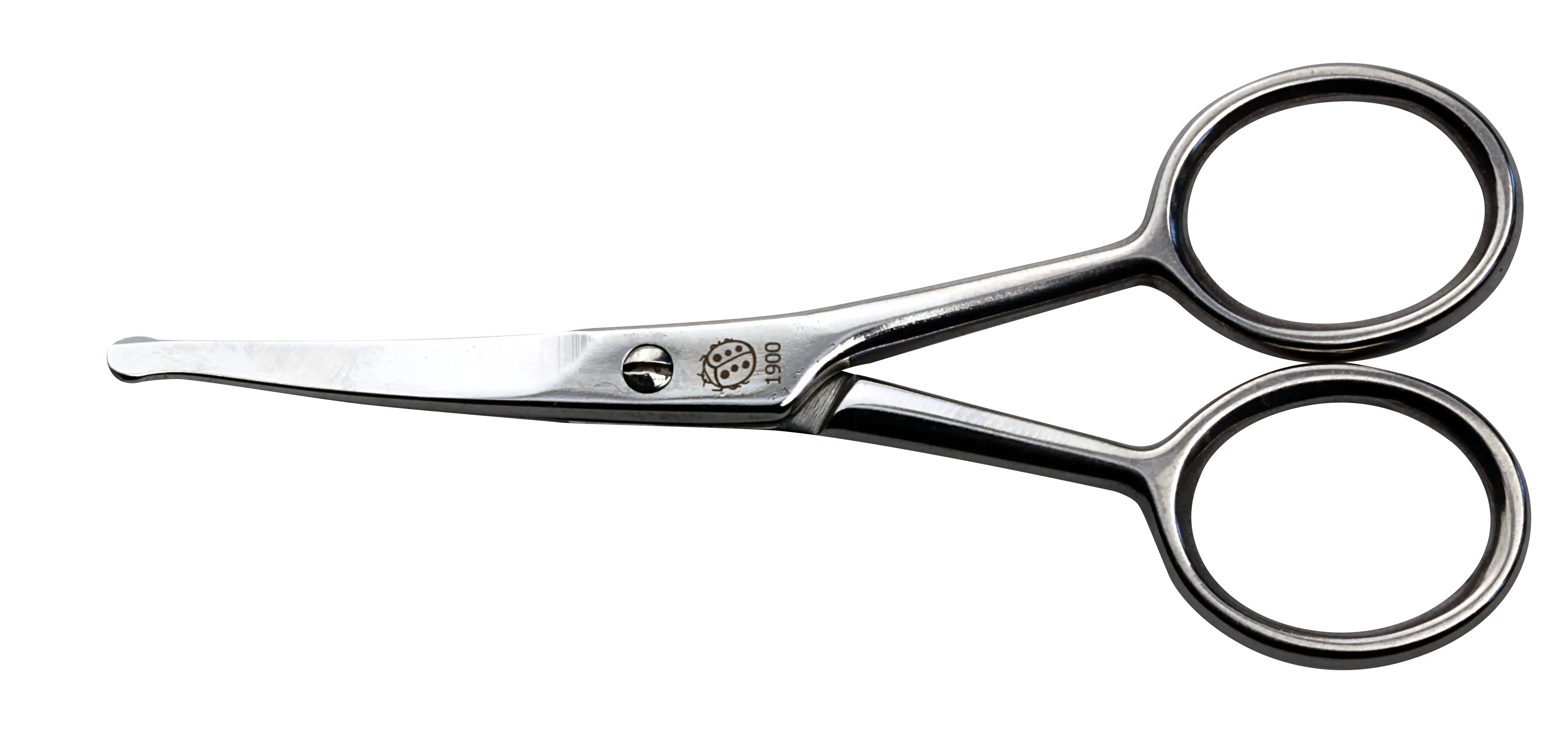 Nasen- und Ohrenhaarschere, 105 mm, gebogen, abgerundete Spitzen, rostfrei-glanzpoliert