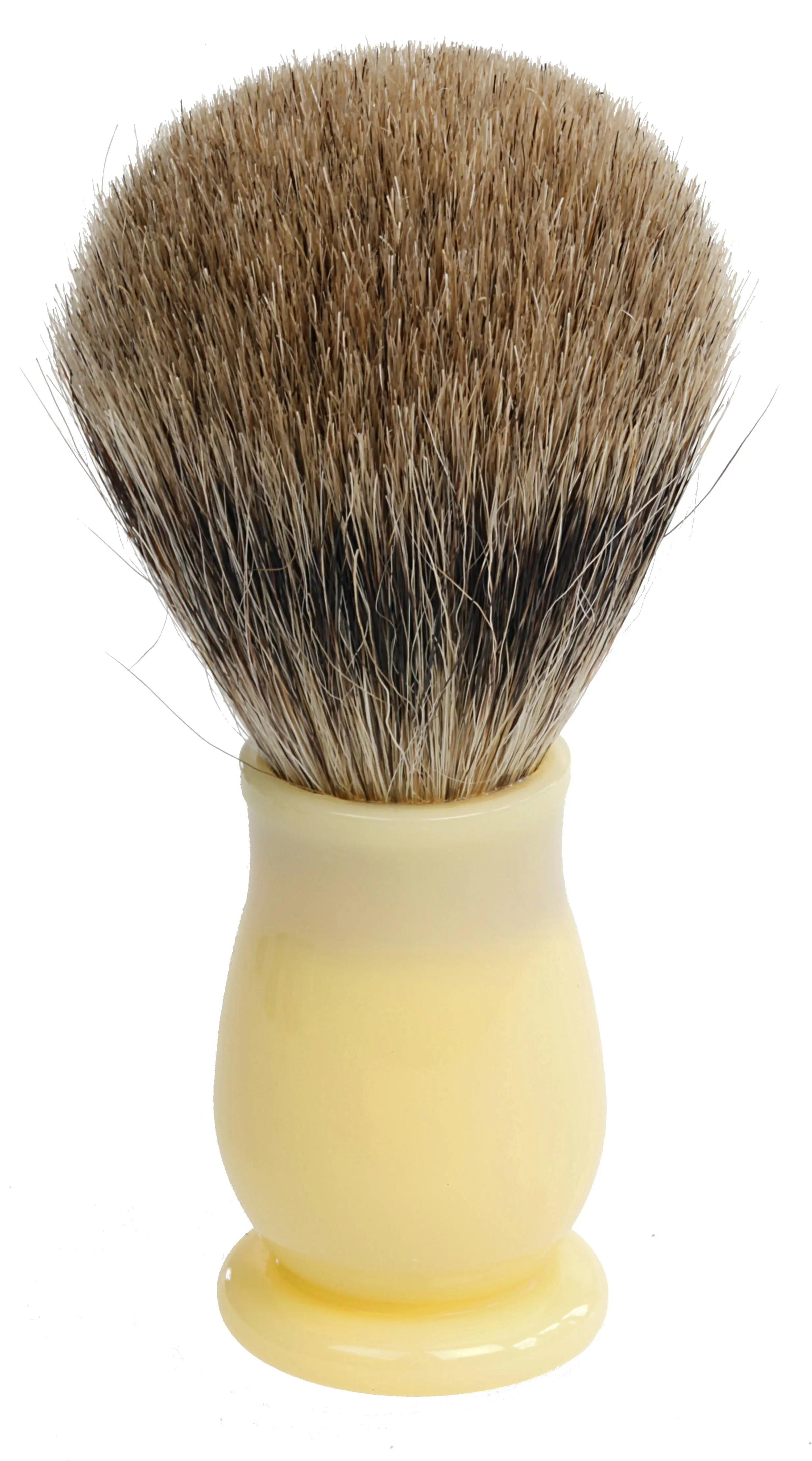 Shaving brush, genuine badger, plastic handle, ivory coloured Shaving brush, genuine badger, plastic handle, ivory coloured