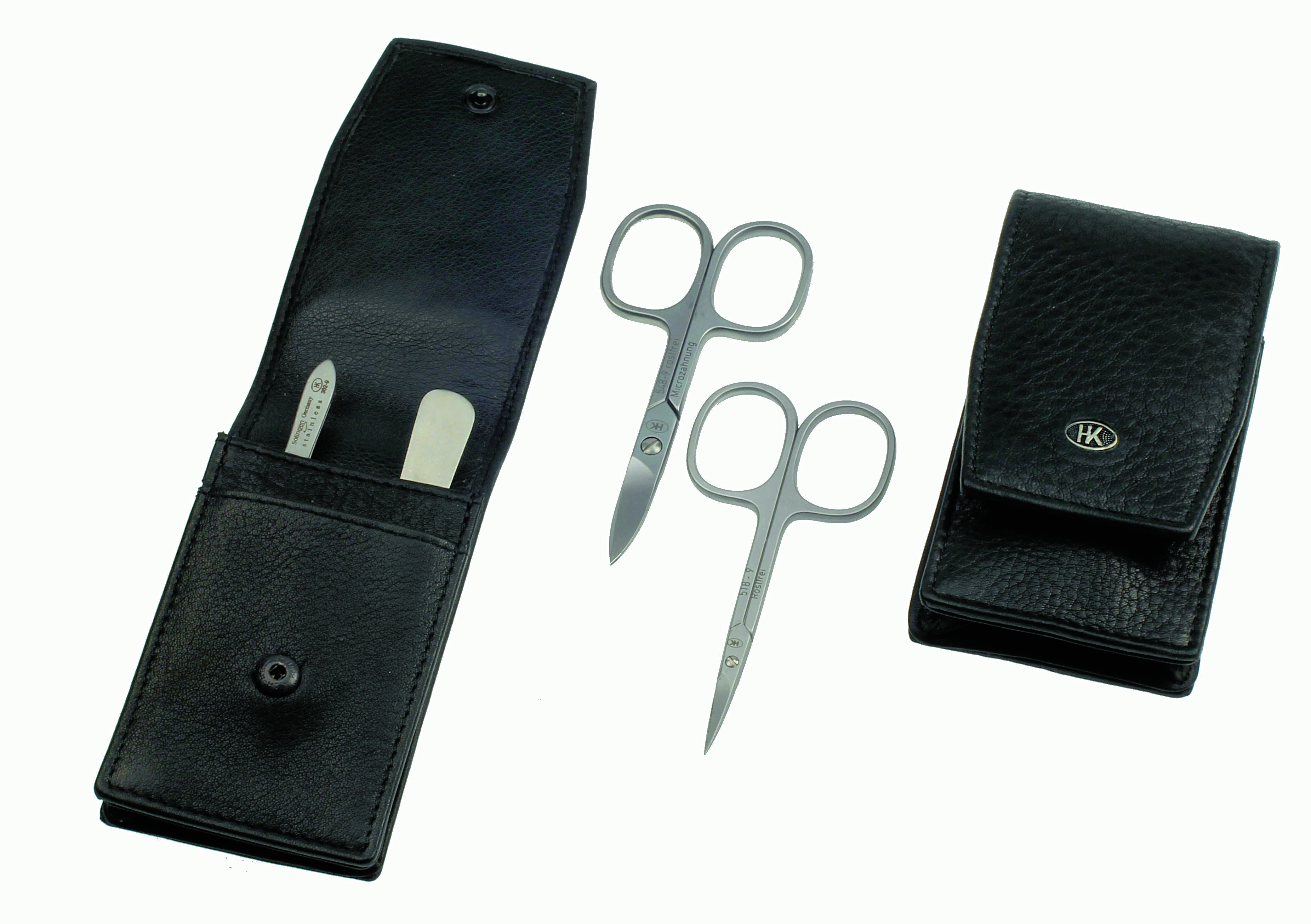 Taschenmanicure: 4-tlg. Bestückung, rostfrei-edelmattiert; Nappa-Ziegenleder, schwarz Taschenmanicure: 4-tlg. Bestückung, rostfrei-edelmattiert; Nappa-Ziegenleder, schwarz