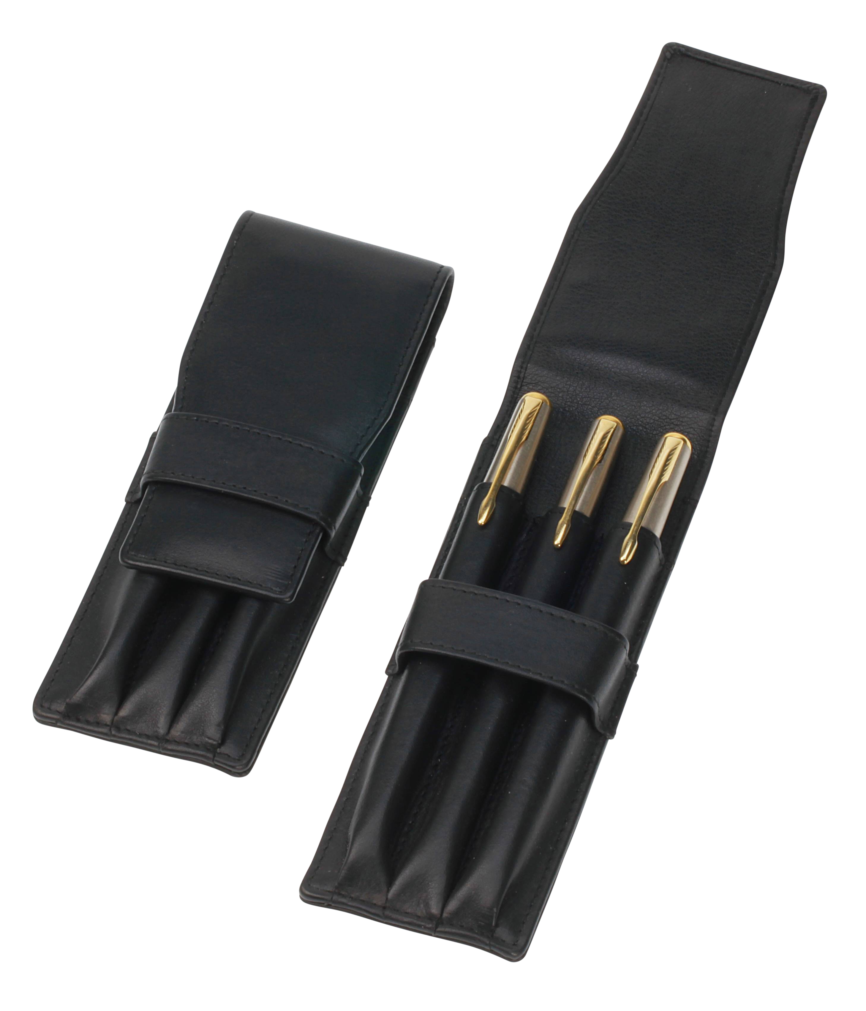 Stift-Etui mit Lasche, schwarz Stift-Etui mit Lasche, schwarz
