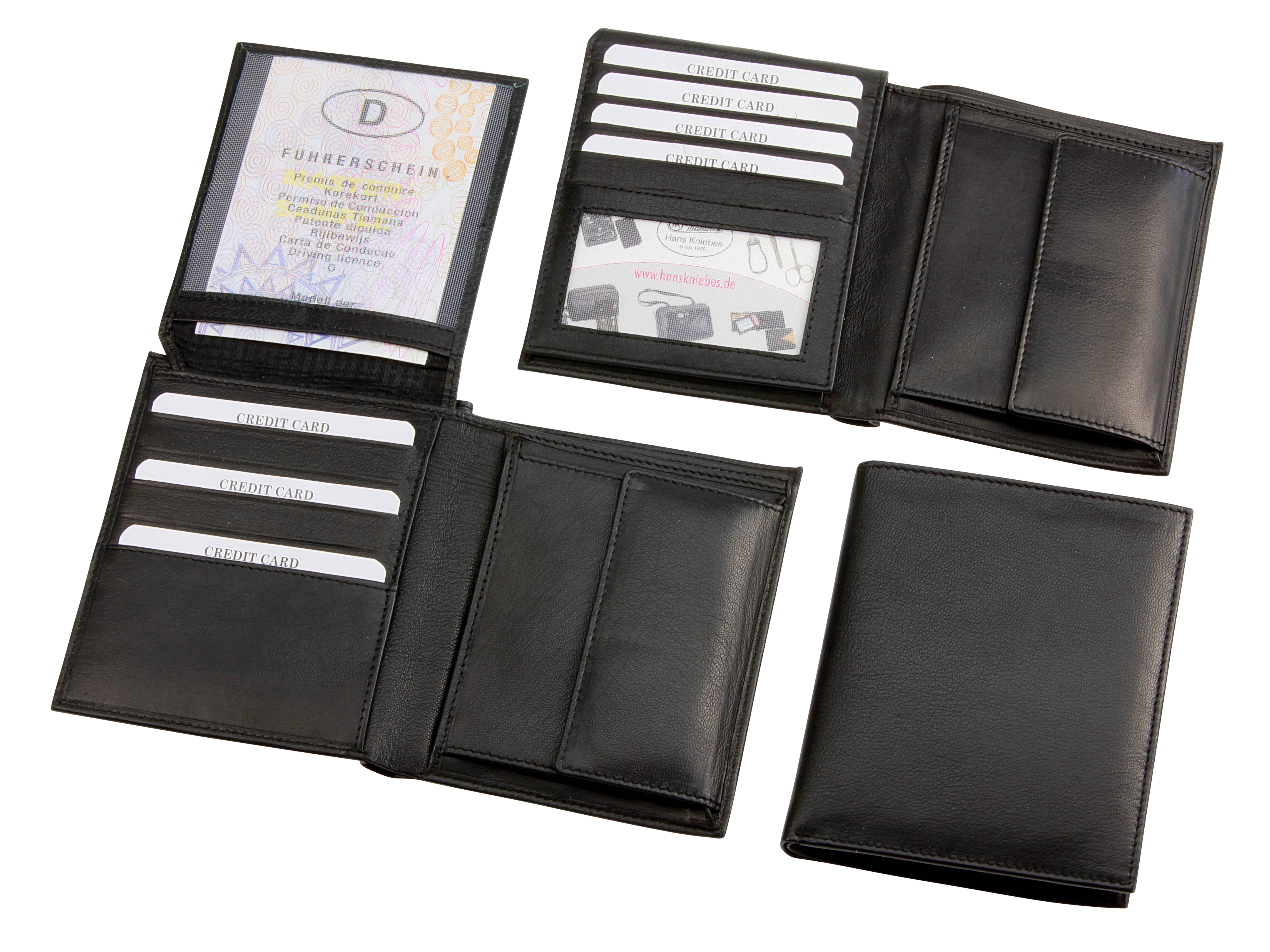 Geldbörse, Hochformat, schwarz Geldbörse, Hochformat, schwarz