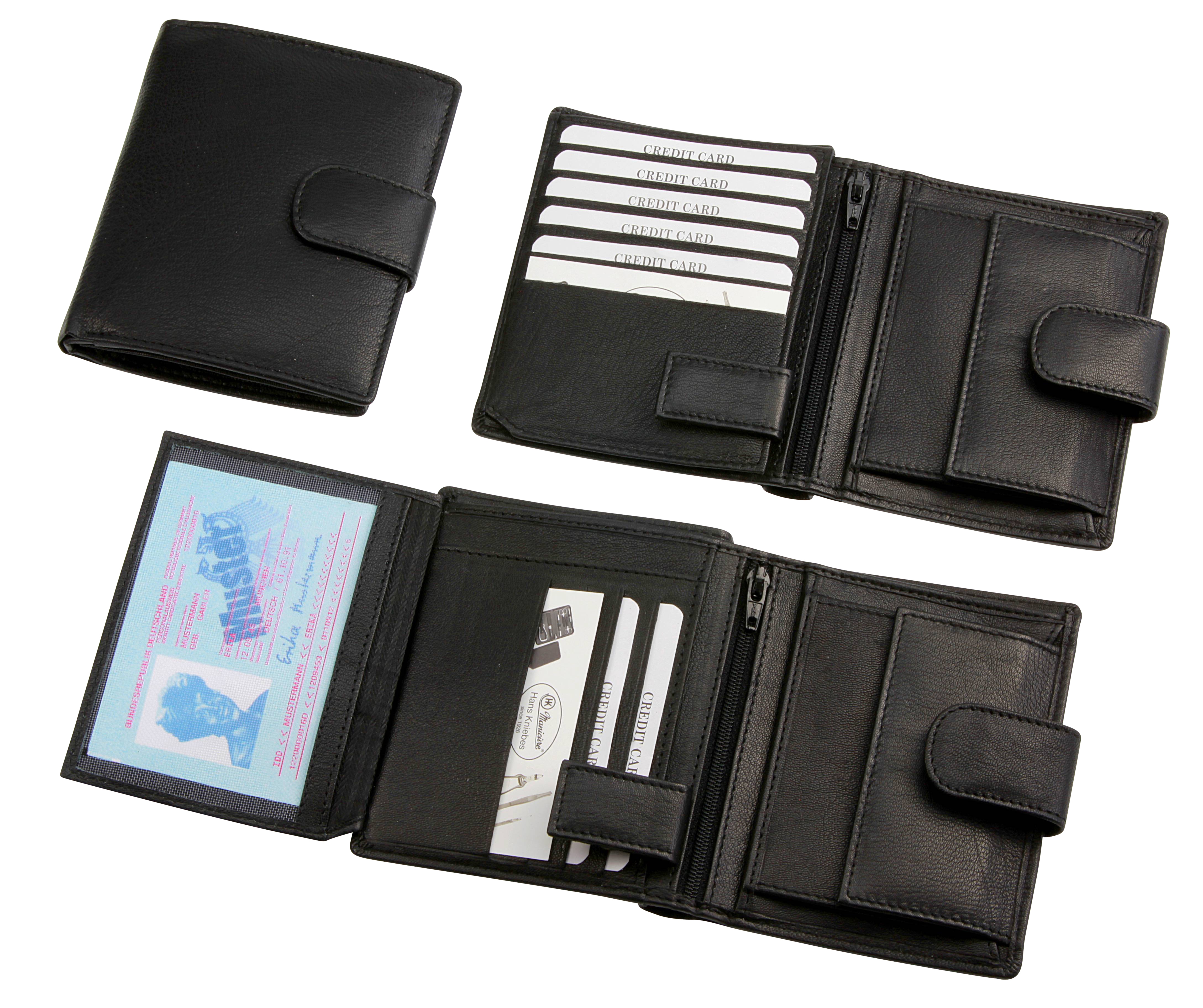 Herrengeldbörse, Hochformat, schwarz Herrengeldbörse, Hochformat, schwarz