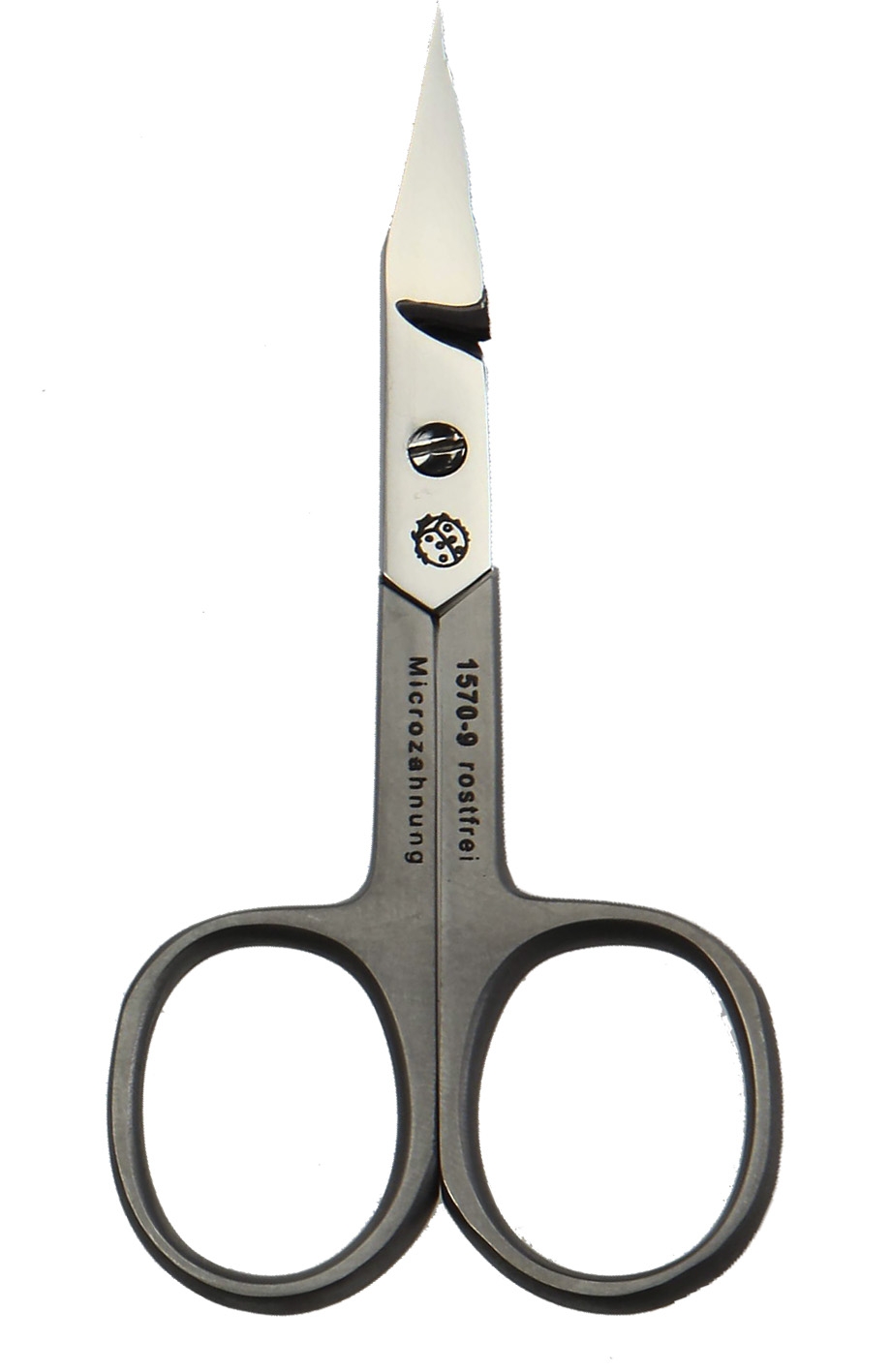 Nagelschere, 90 mm, Turmspitze, gebogen, microgezahnt, rostfrei-edelmattiert Nagelschere, 90 mm, Turmspitze, gebogen, microgezahnt, rostfrei-edelmattiert