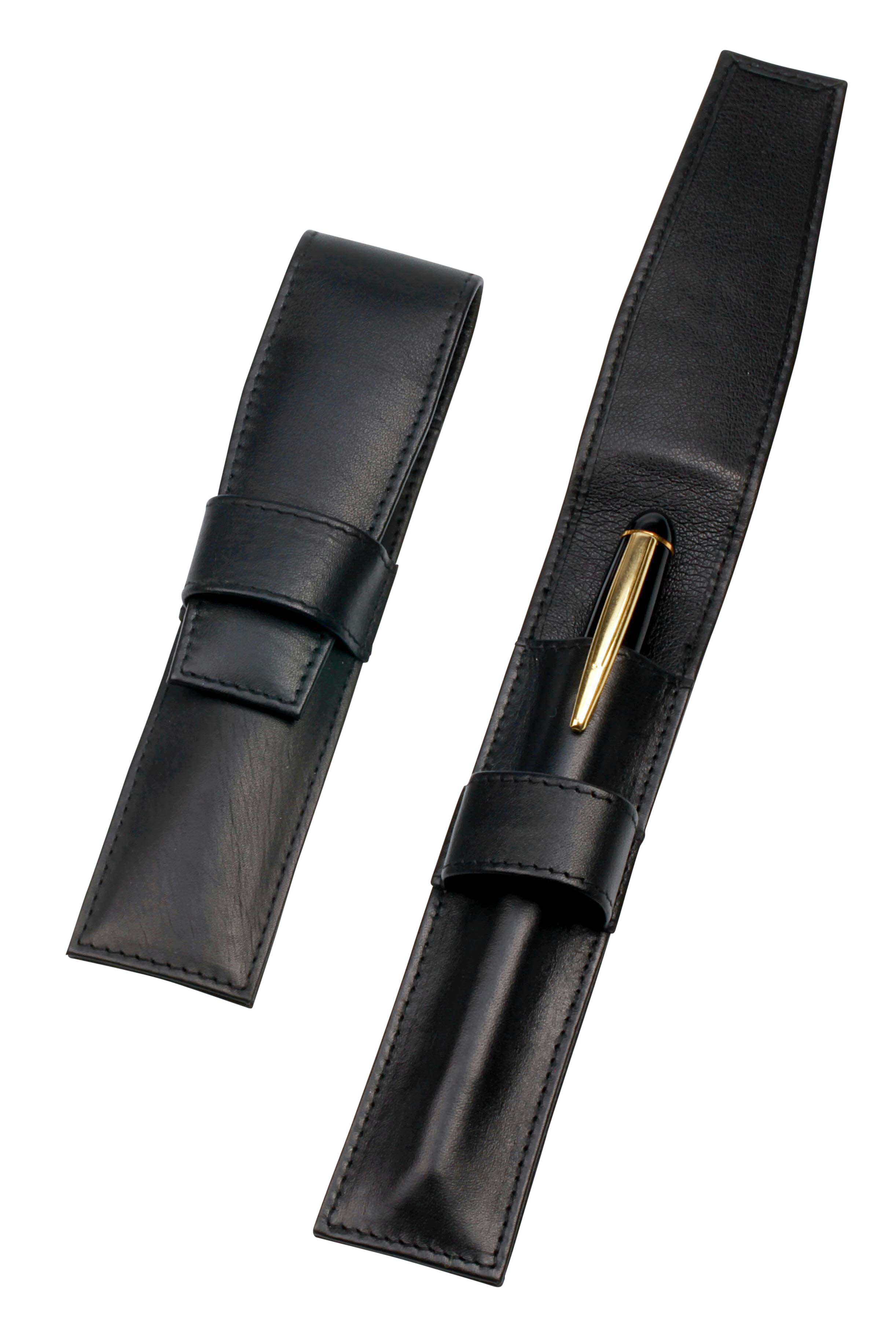Steck-Etui mit Lasche, für ein Schreibgerät, schwarz Steck-Etui mit Lasche, für ein Schreibgerät, schwarz